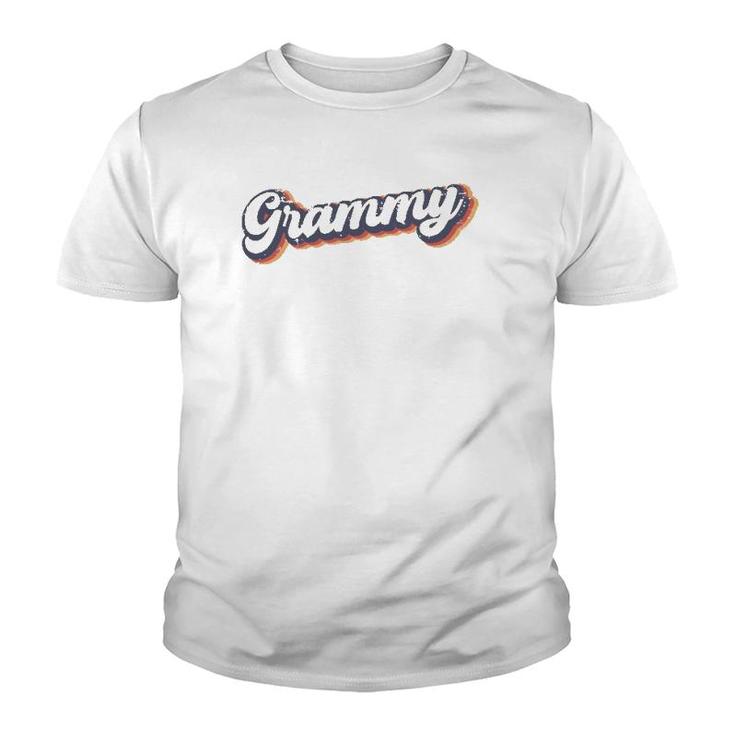 Grammy Vintage Rainbow Grandmommy Family Youth T-shirt