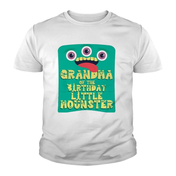 Grandma Of Birthday Boy Little Monster Matching Family Youth T-shirt
