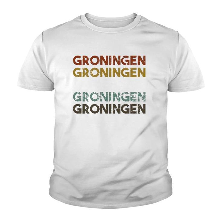 Groningen Netherlands Vintage 80'S Style Youth T-shirt