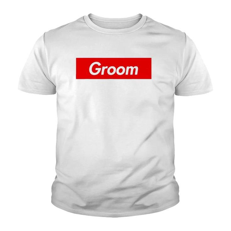 Groom White Text Wedding Gift Youth T-shirt