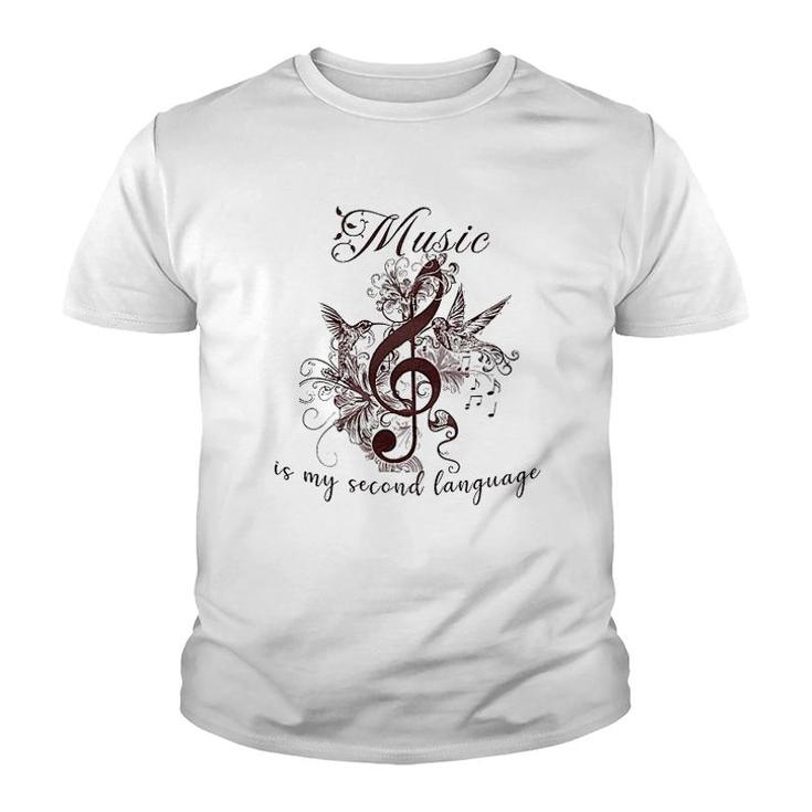 Guitar Music Is My Second Language Youth T-shirt