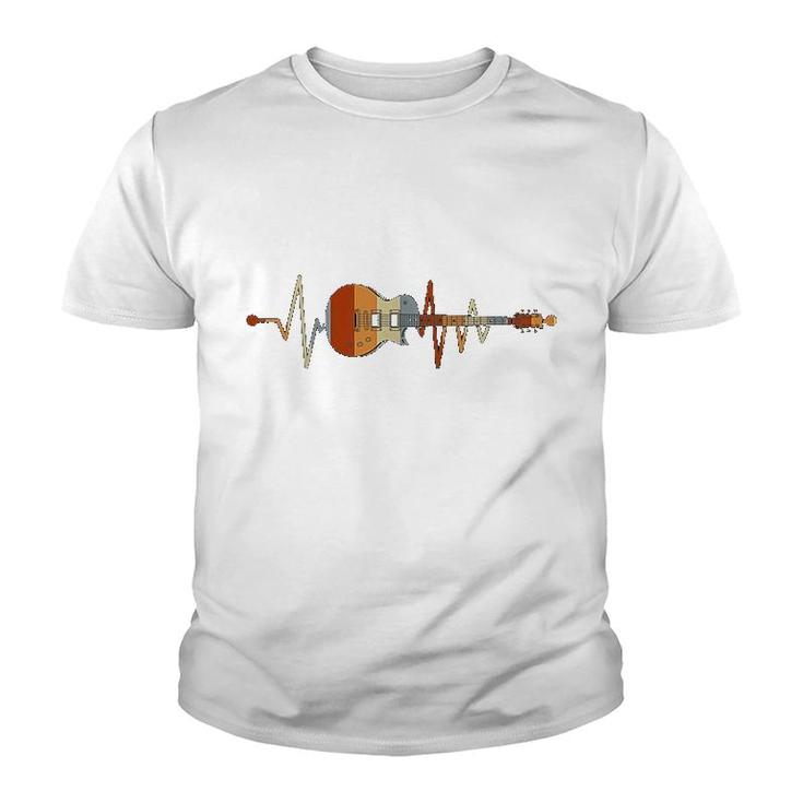 Guitar Retro Heartbeat Youth T-shirt