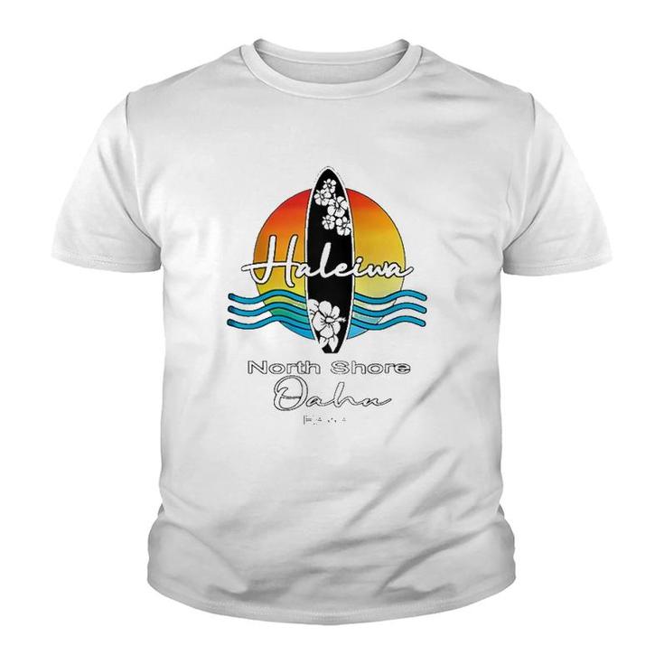 Haleiwa North Shore Oahu Hawaii Surfer Paradise Souvenir Zip Youth T-shirt