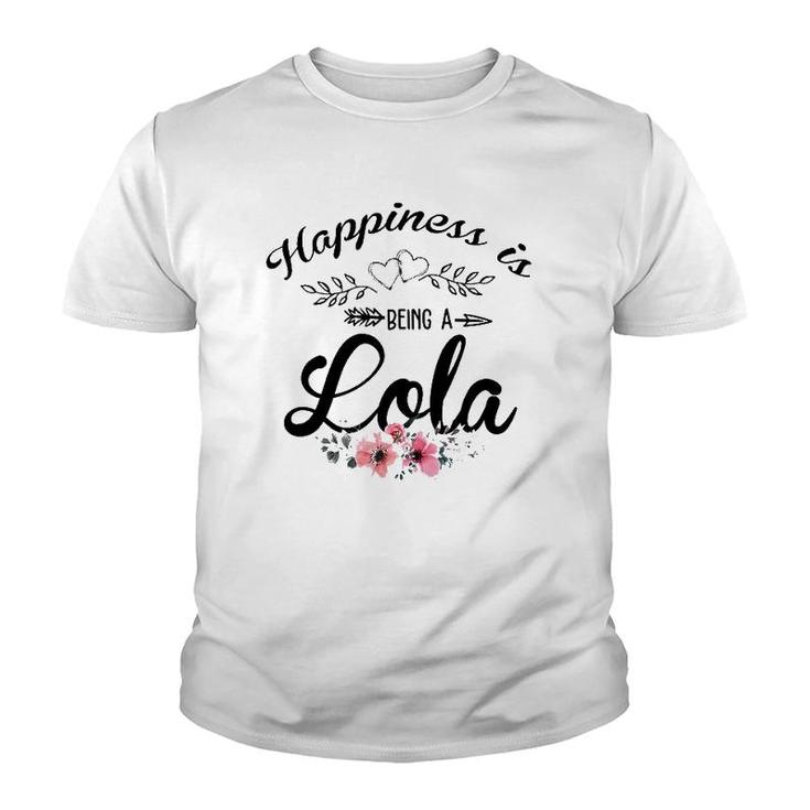 Happiness Is Being A Lola Est Nonna Mother's Day Youth T-shirt