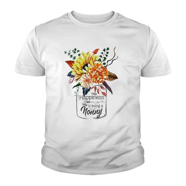 Happiness Is Being A Nonny Cute Flowers Gifts Youth T-shirt