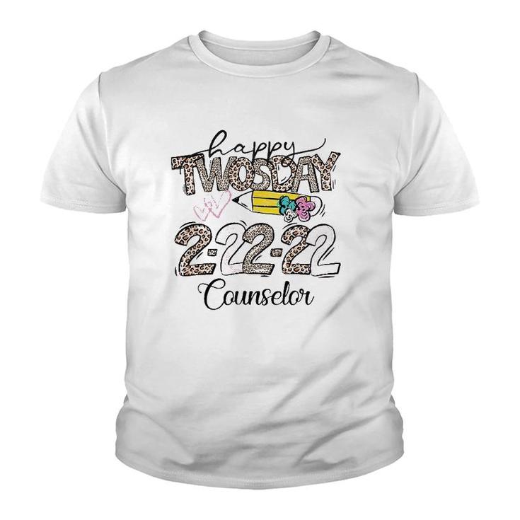 Happy Twosday Tuesday 22222 School Counselor Life Youth T-shirt