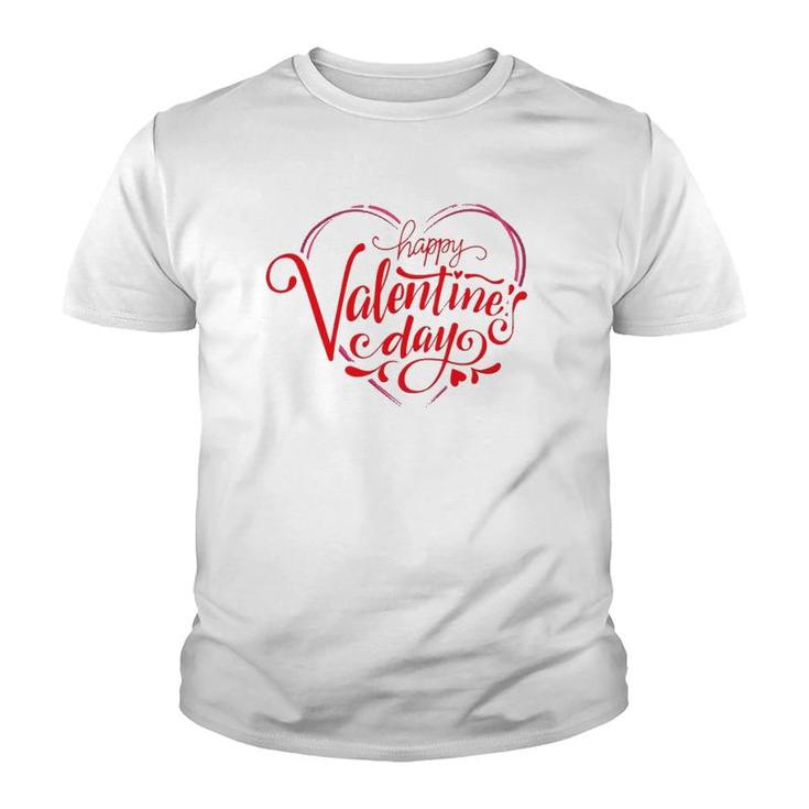 Happy Valentine's Day Heart Shaped Greeting Costume Youth T-shirt