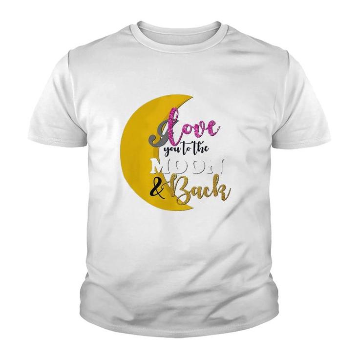 Happy Valentine's Day Moon Graphic I Love You To Moon Youth T-shirt