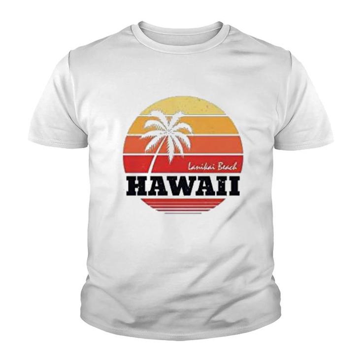 Hawaii Lanikai Beach Retro 90s Youth T-shirt