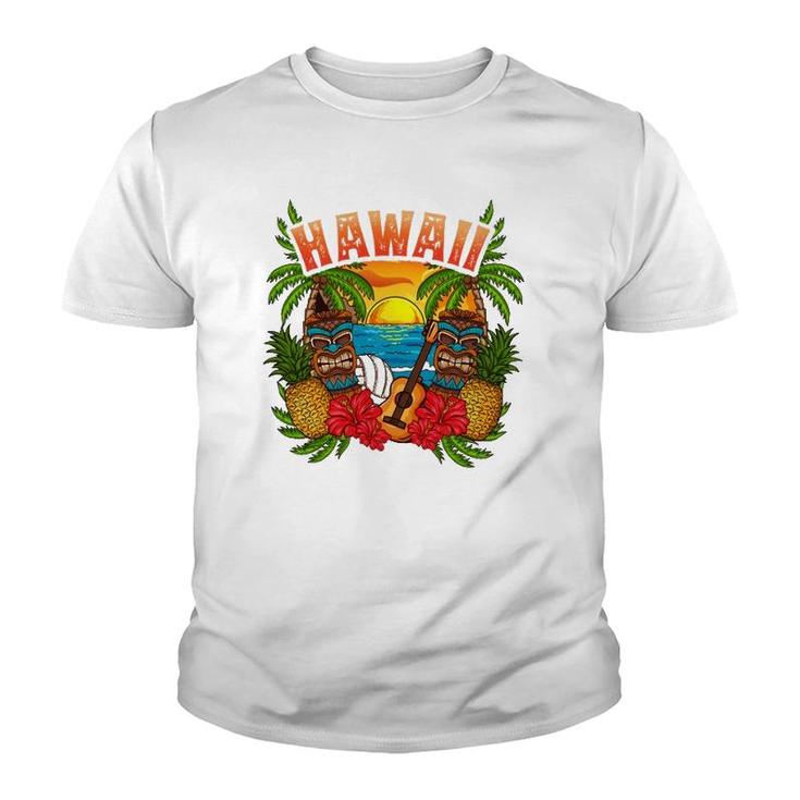 Hawaii Vacation Surfing Diving Beach Hawaiian Souvenirs  Youth T-shirt