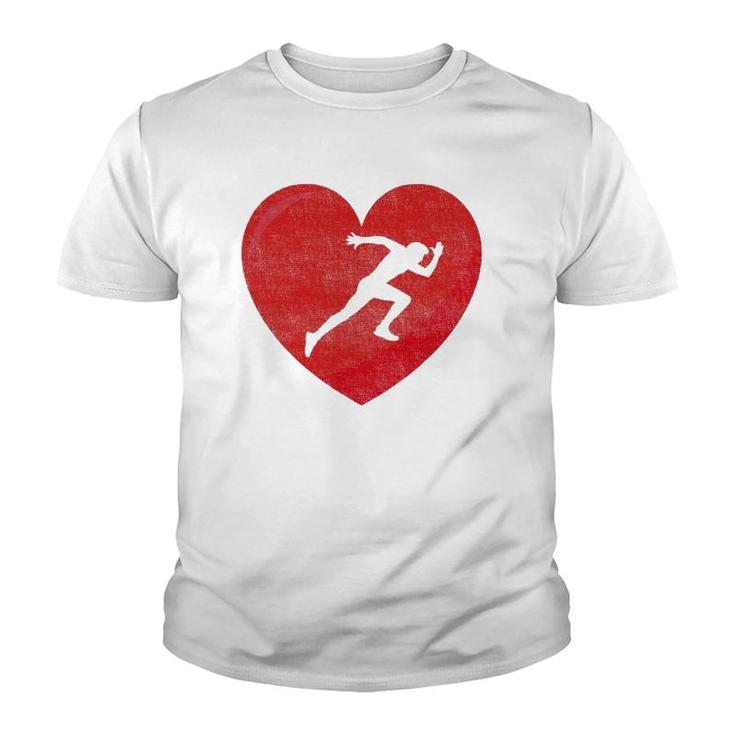 Heart Lover Running Gift Valentines Day For Men Women Youth T-shirt
