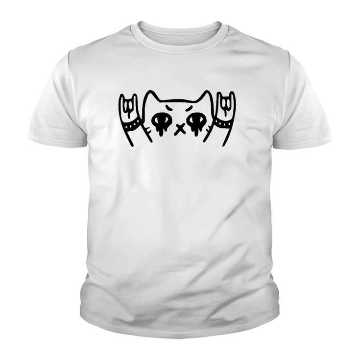Heavy Metal Cat Lover Youth T-shirt