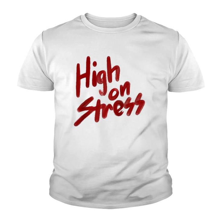 High On Stress Retro Red Spraypaint Graphic Raglan Baseball Tee Youth T-shirt