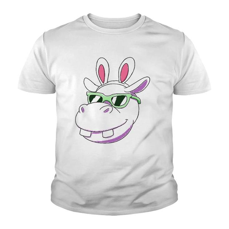 Hippo Easter Bunny Rabbit Ears Cute Tee Youth T-shirt