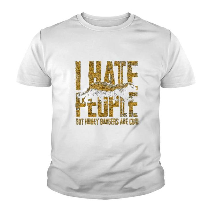 Honey Badger I Hate People Youth T-shirt