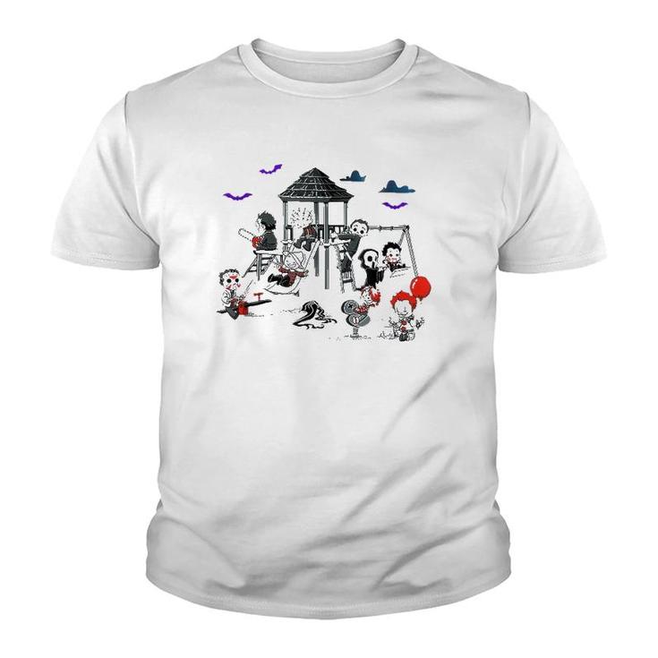 Horror Clubhouse In Park Funny Halloween Costume Youth T-shirt