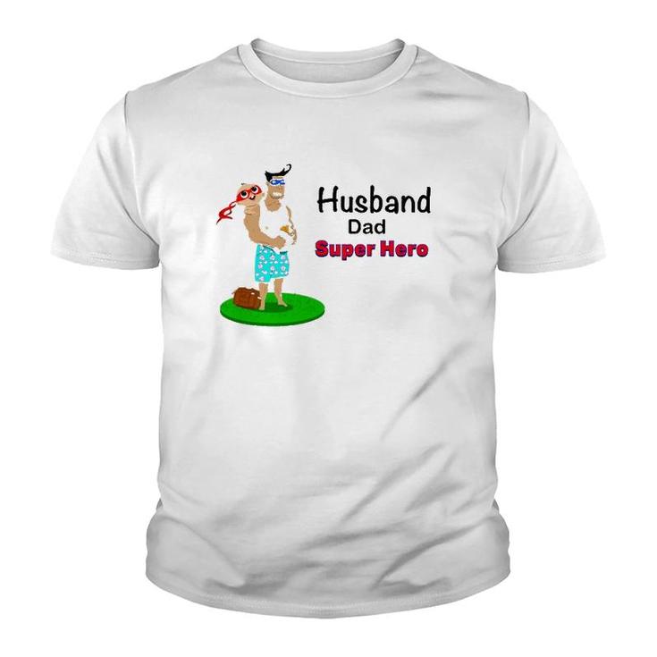 Husband Dad Super Hero Youth T-shirt
