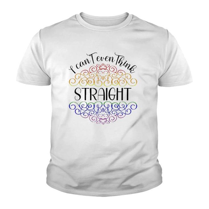 I Can't Even Think Straight Rainbow Gay Pride Parade Lgbtq Raglan Baseball Tee Youth T-shirt