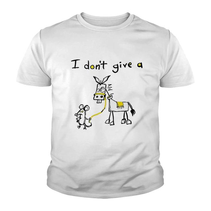 I Dont Give A Rats Mouse Walking Donkey Youth T-shirt