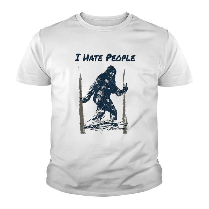 I Hate People Funny Bigfoot Camping Youth T-shirt