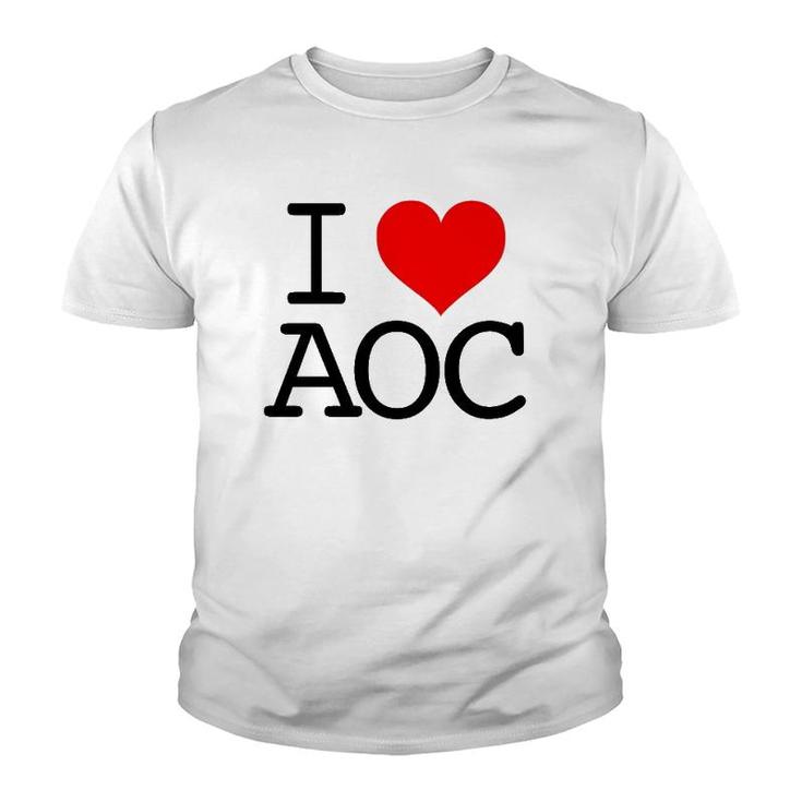 I Love Aoc I Heart Alexandria Ocasio-Cortez Fan Youth T-shirt