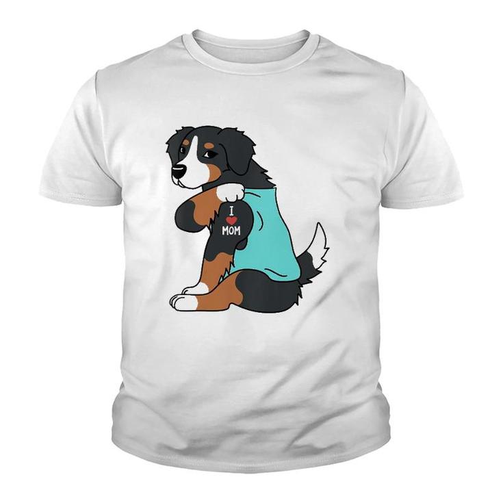 I Love Mom Tattoo Bernese Mountain Dog Funny Mother's Day Youth T-shirt