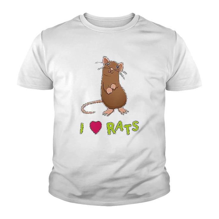 I Love Rats Funny Youth T-shirt