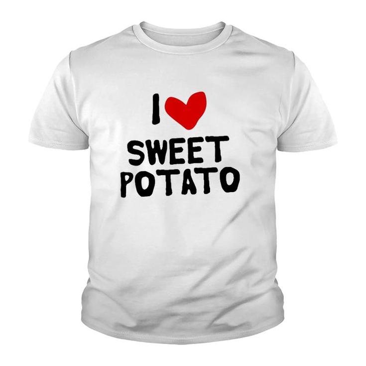 I Love Sweet Potato Red Heart Youth T-shirt