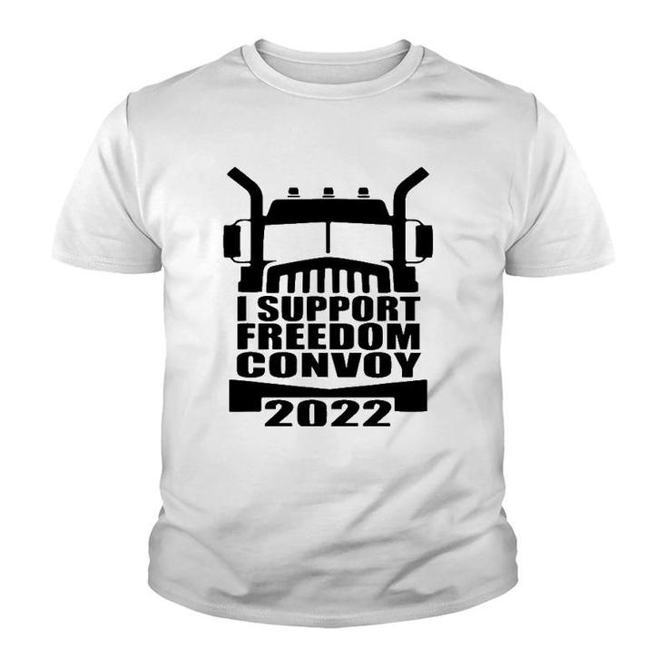 I Support Truckers Freedom Convoy 2022 Usa Canada Truckers Youth T-shirt