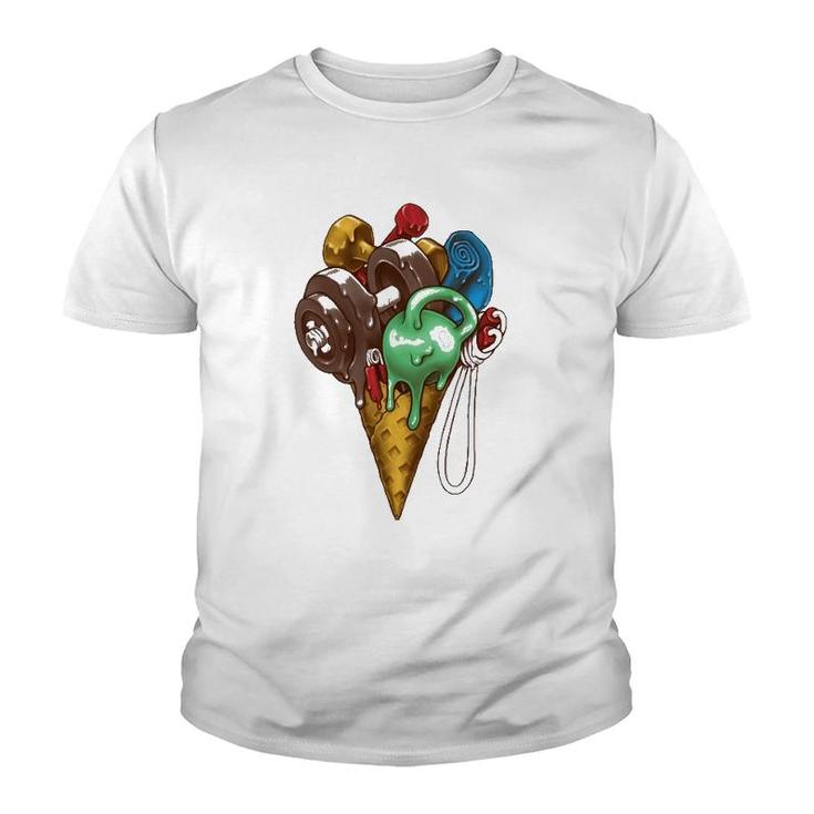 Ice Cream Gym Workout  Youth T-shirt