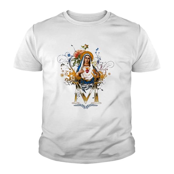 Immaculate Heart Of Mary Our Lady Blessed Mother Catholic Youth T-shirt