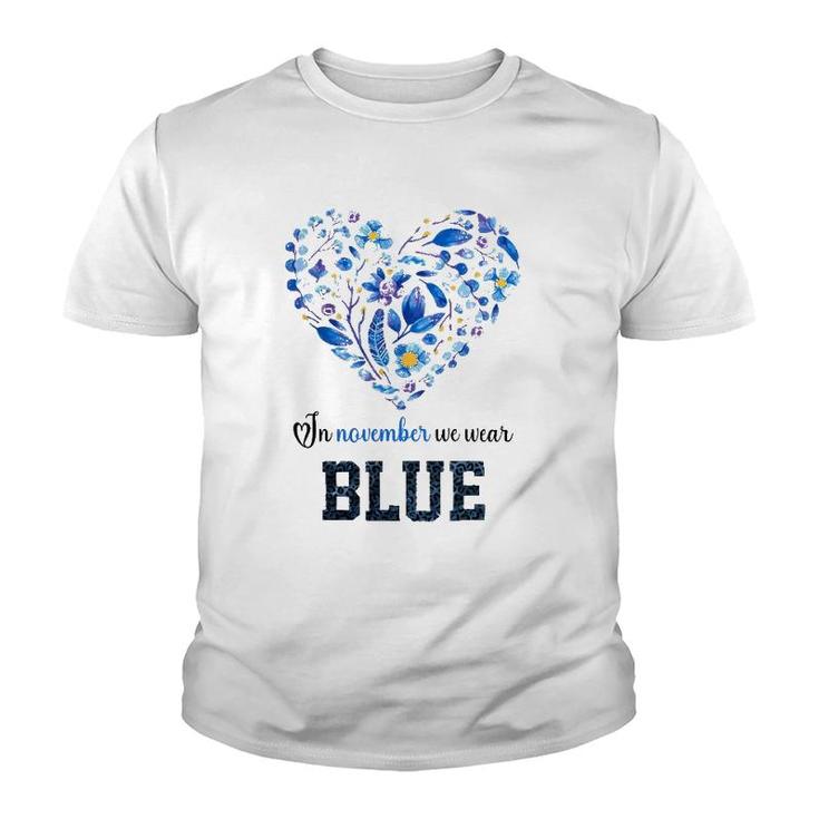 In November We Wear Blue Plant Heart Youth T-shirt