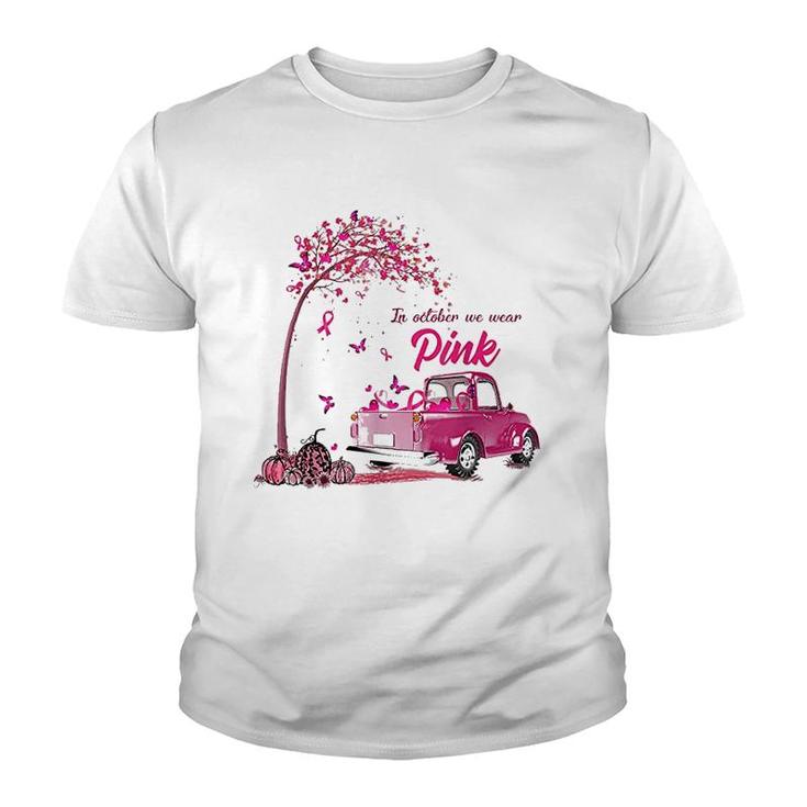 In October We Wear Pink Truck Youth T-shirt