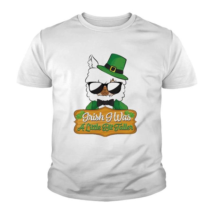 Irish I Was A Little Bit Taller Llama St Patrick's Day 2022 Ver2 Youth T-shirt