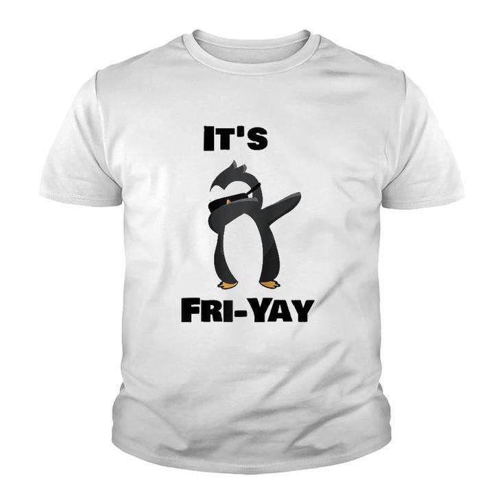 It's Fri-Yay Dabbing Penguin Teachers, Students Parents Raglan Baseball Tee Youth T-shirt