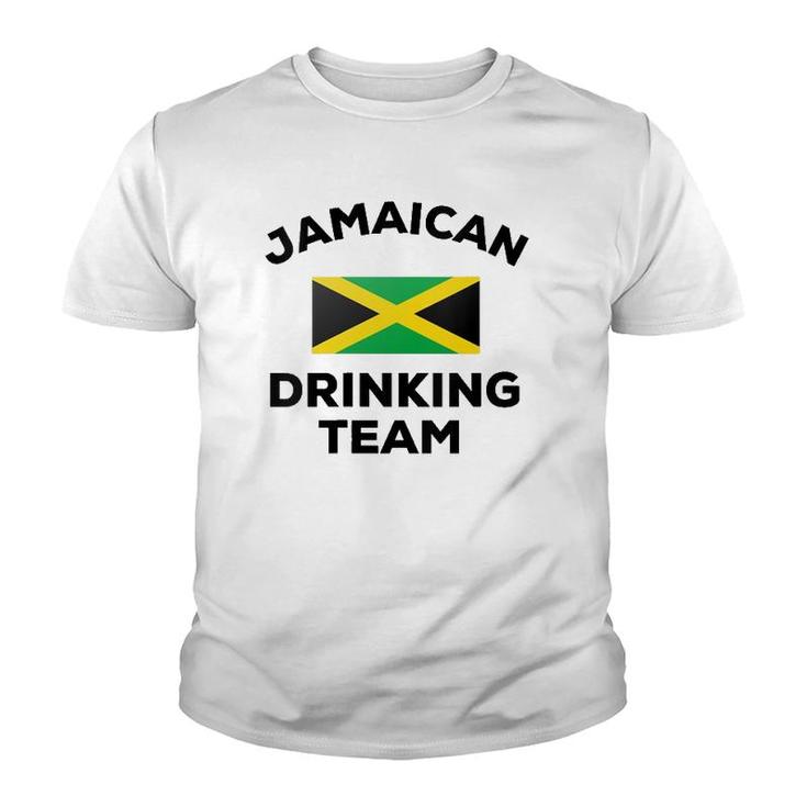 Jamaica Jamaican Drinking Team Funny Beer Flag Party Gift V-Neck Youth T-shirt