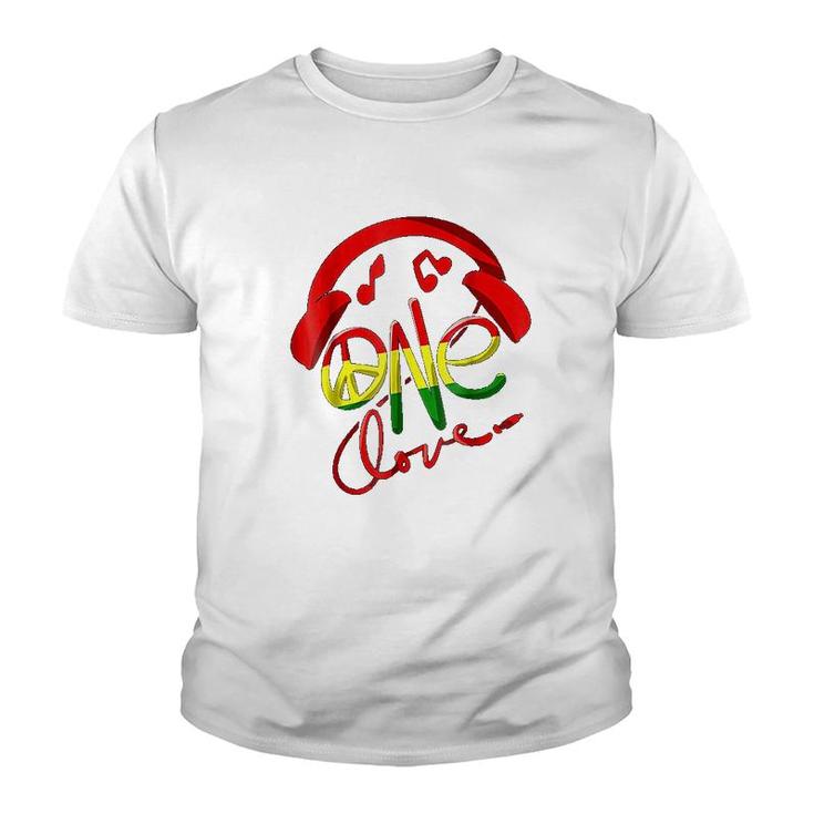 Jamaica One Love Caribbean Music Pride Flag Youth T-shirt
