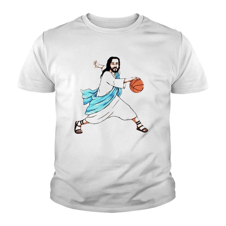 Jesus Play Basketball Funny Christian  Youth T-shirt