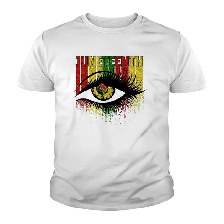Juneteenth Eye June 19Th Black African Women Independence Youth T-shirt