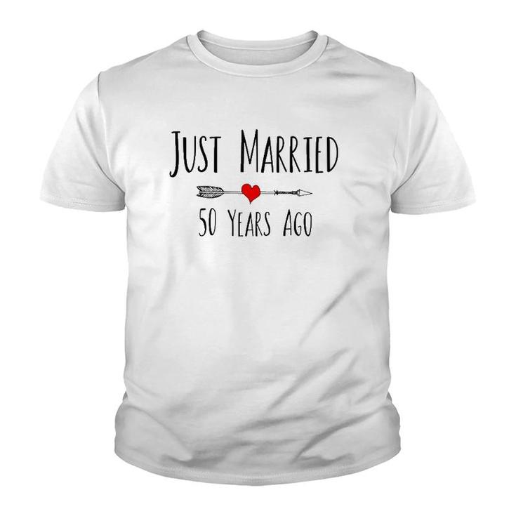Just Married 50 Years Ago Husband Wife 50Th Anniversary Gift  Youth T-shirt