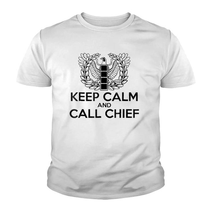 Keep Calm And Call Chief Cw4 Tee Warrant Officer Youth T-shirt