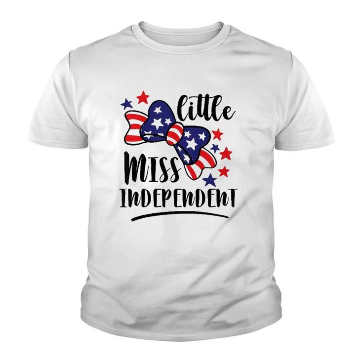 Kids Lil’ Miss Independent Patriot 4Th Of July Independence Day Youth T-shirt