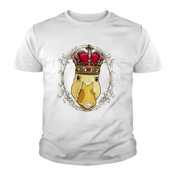 King Duck Wearing Crown Queen Duck Animal Youth T-shirt