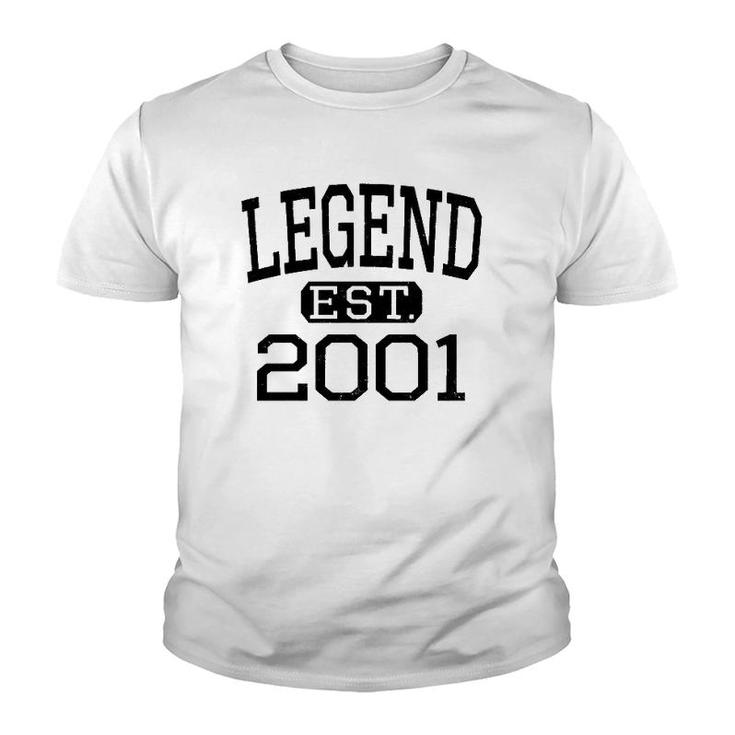 Legend Established 2001 Vintage Style Born 2001 Birthday  Youth T-shirt