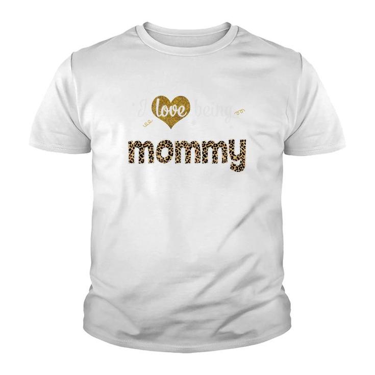 Leopard Plaid I Love Being Mommy Youth T-shirt