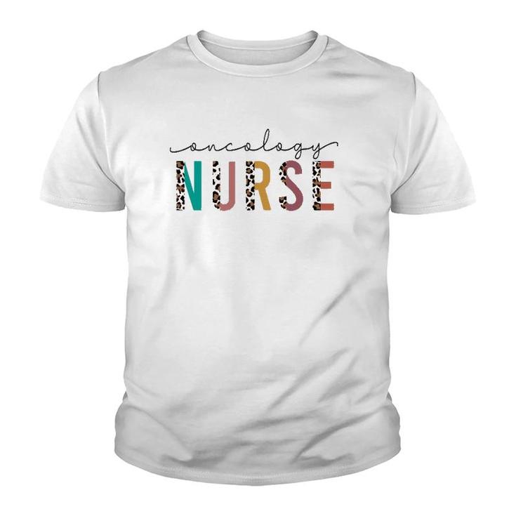 Leopard Print Boho Letters Oncology Nurse Rn Nursing Women's Youth T-shirt
