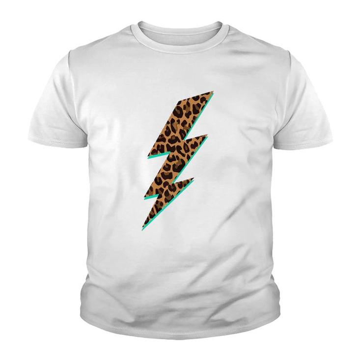 Leopard Print Lightning Bolt Graphic  Youth T-shirt
