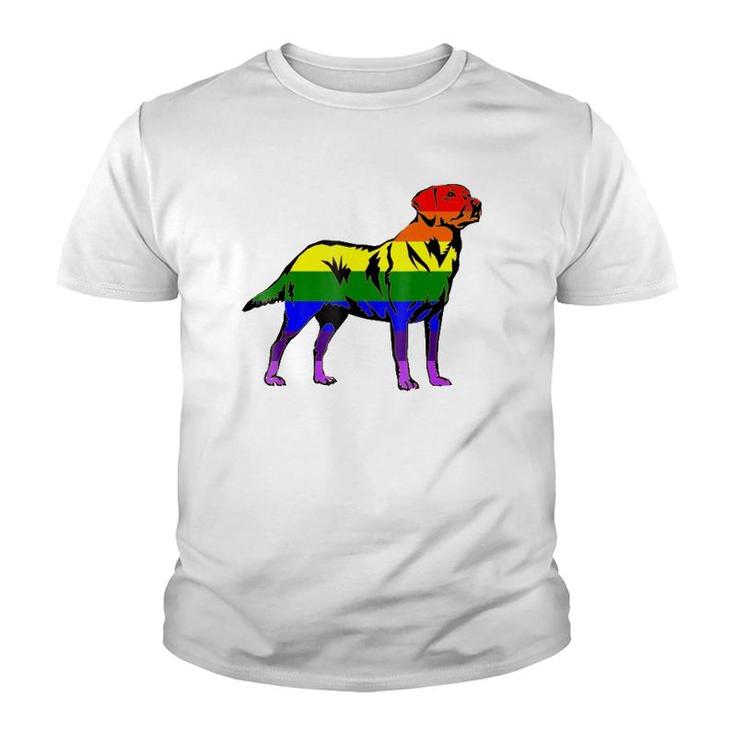 Lgbt Gay Pride Flag Labrador Retriever Vintage Youth T-shirt