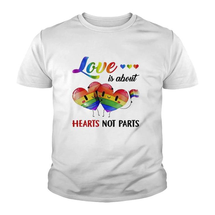 Lgbt Love Is About Hearts Youth T-shirt