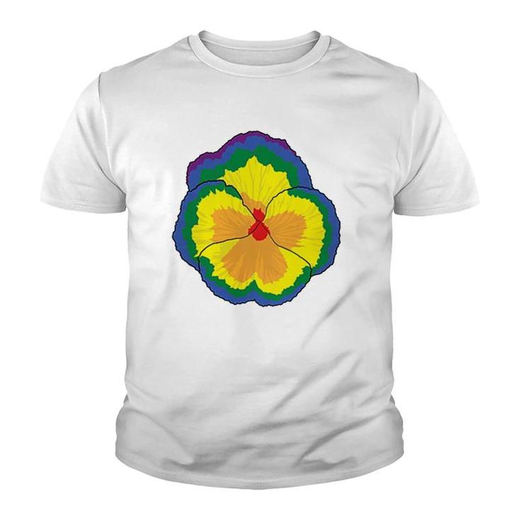 Lgbt Pansie Rainbow Gay Pride Pansy Flower Equality  Youth T-shirt
